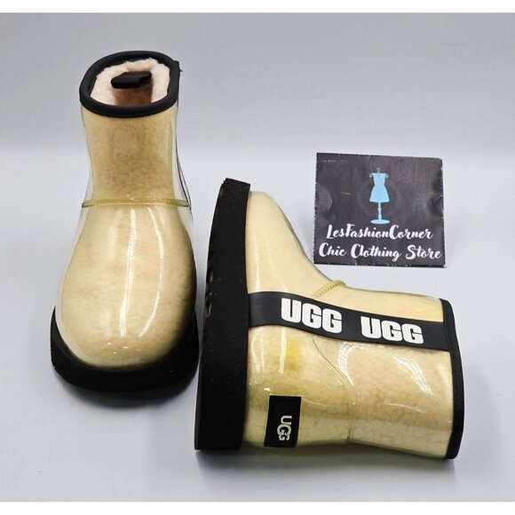 UGG Women's Natural/Black Rubber Classic Galaxy Bling Mini Boot Size 6 2940 - Picture 14 of 16